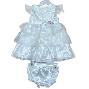 Baby Grand Signature 24M White Christening Baptism Dress Bloomer Set NWT